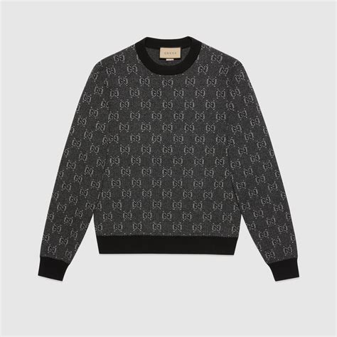 maglione gucci con due faccie di lupo|Gucci Maglione in jacquard e lana bouclé GG.